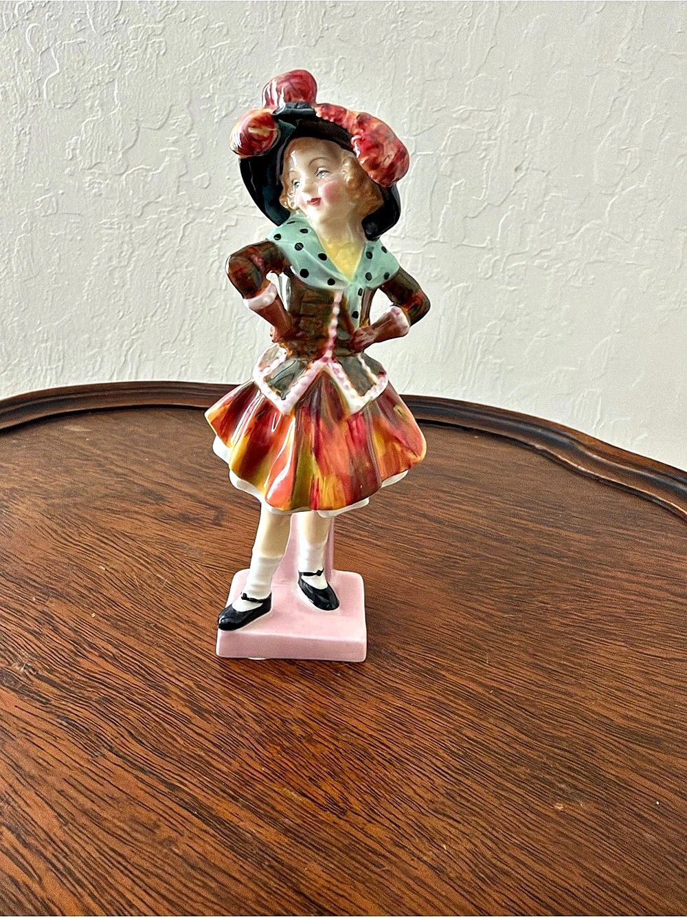 Royal Doulton Dappley Girl Ceramic Figurine Multicolor